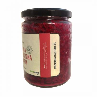 czerwona kapusta kiszona z jabłkiem 240 g - skład