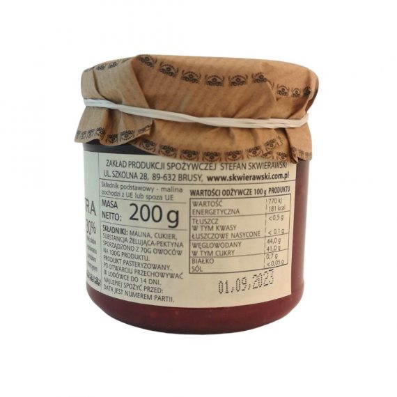 konfitura z malin niskoslodzona 200 g