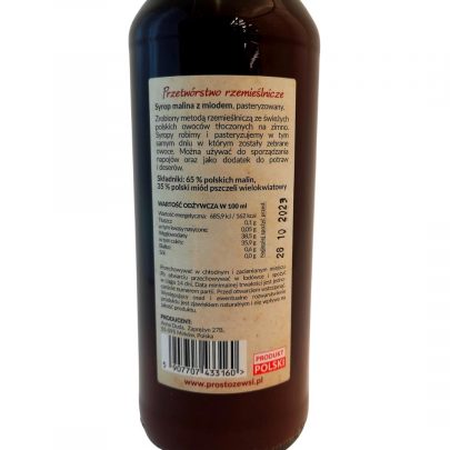 syrop malinowy z miodem sklad
