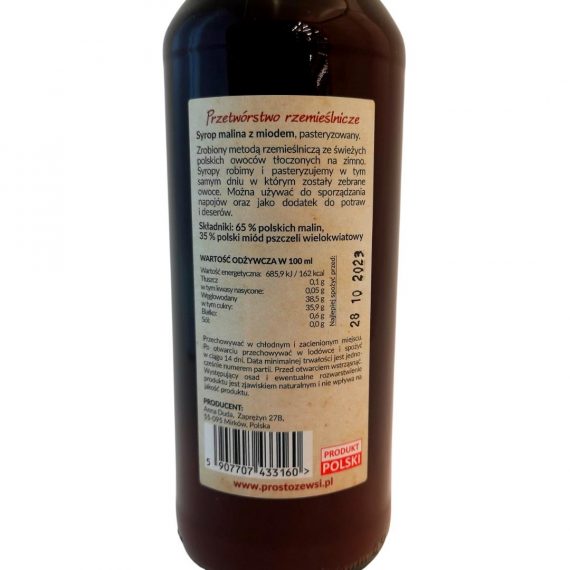 syrop malinowy z miodem sklad