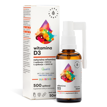 witamina d3 dla dzieci olej mct aerozol 50 ml aura herbals