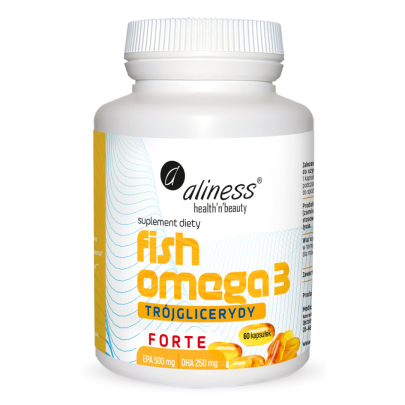 fish omega 3 forte trojglicerydy 500 mg epa 350 mg dha 60 kaps aliness