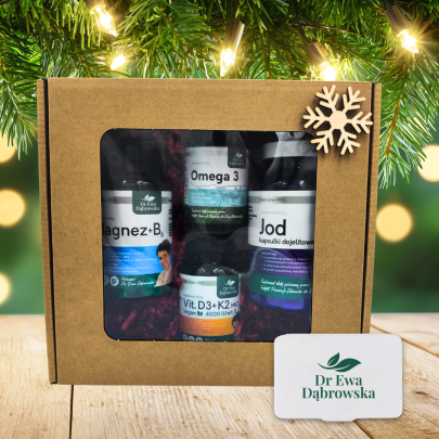 zestaw swiateczny kobieta 40 dr ewa dabrowska magnez b6 jod wit d3 k2 mk7 omega 3 z kryla